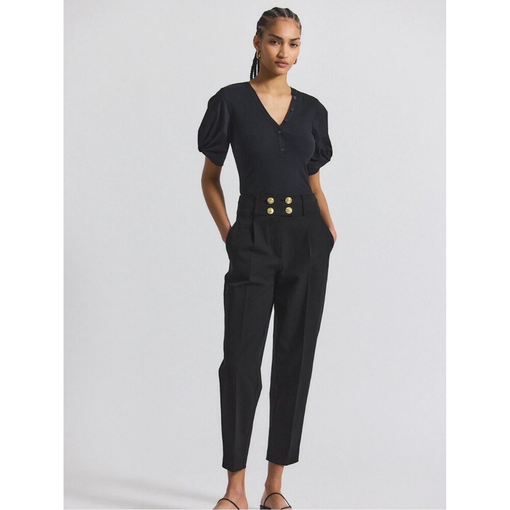 Derek Lam 10 Crosby LEONIE PLEATED TAPERED PANT Size 0 Runs Large Sailor